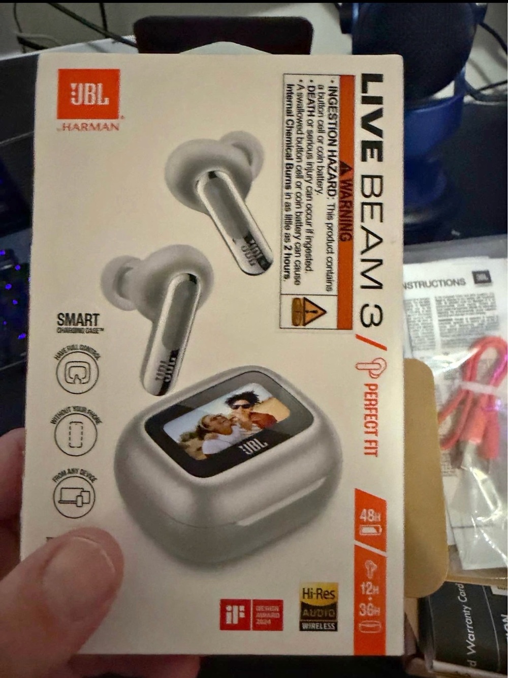 JBL Live Beam 3 True Wireless Earbuds - Silver NIB